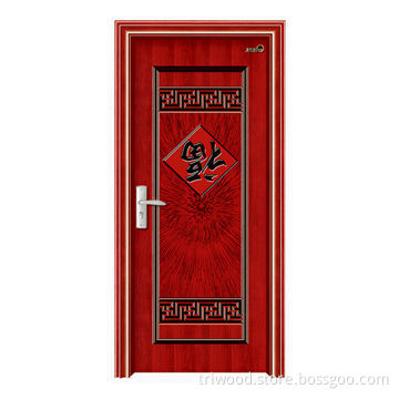 Exquisite Interior Steel Wooden Door with Natural Wood-like Painted Steel Panel